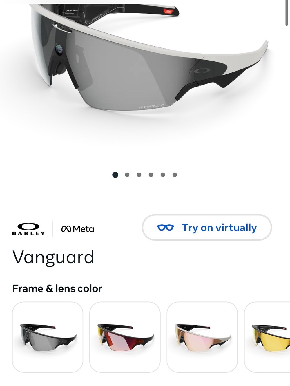 Oakley Vanguard Sunglasses — White Frame, Gray Lens